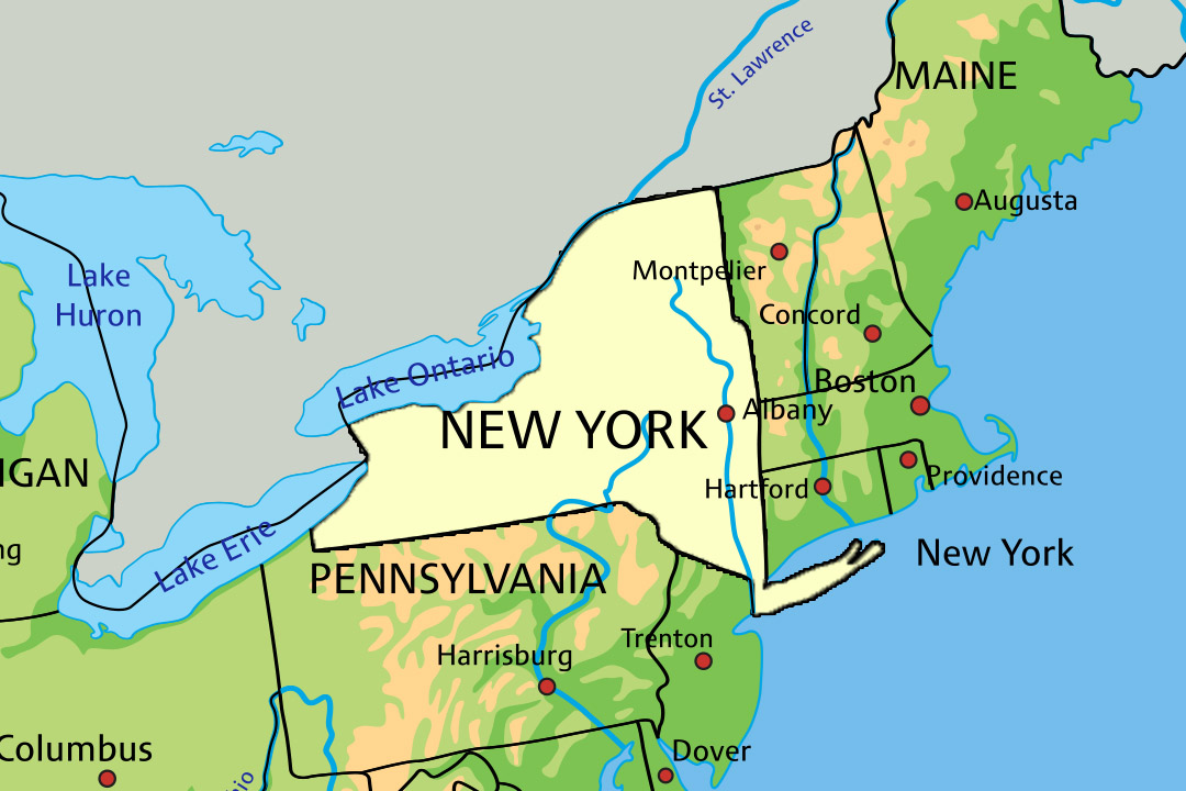 Where Is New York Located On The Us Map United States Map
