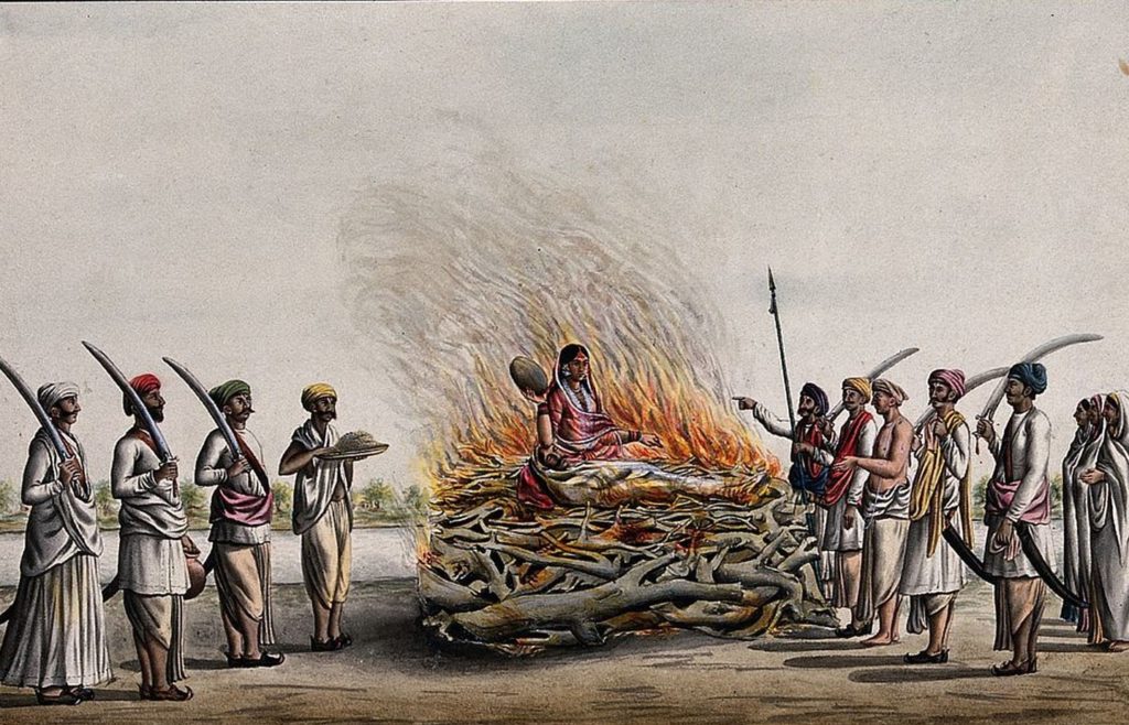 A picture of a Hindu funeral