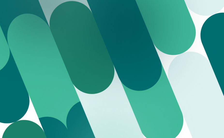 Patterned graphic with various colors of blue and green