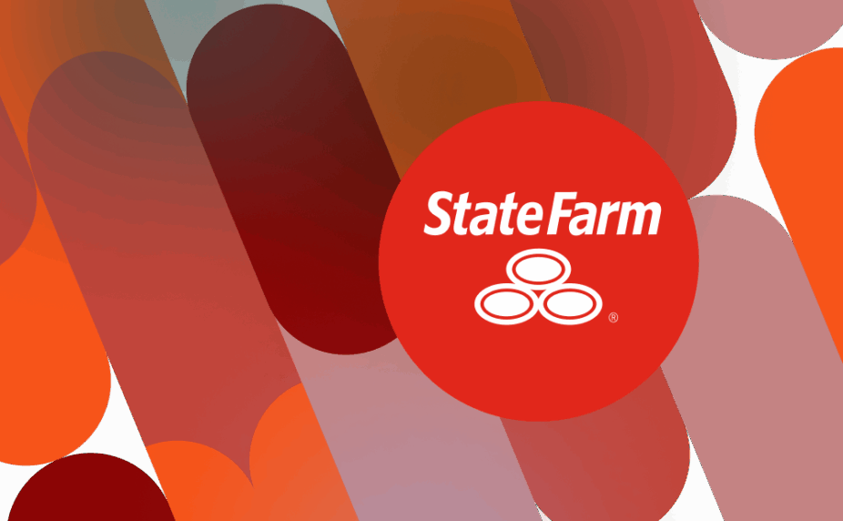 Pattererned graphic with State Farm life insurance logo